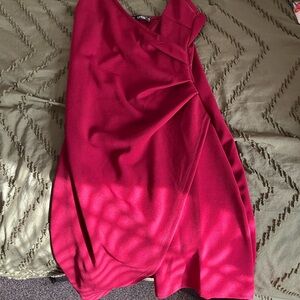 SHEIN One Shoulder Dress in Vibrant Red